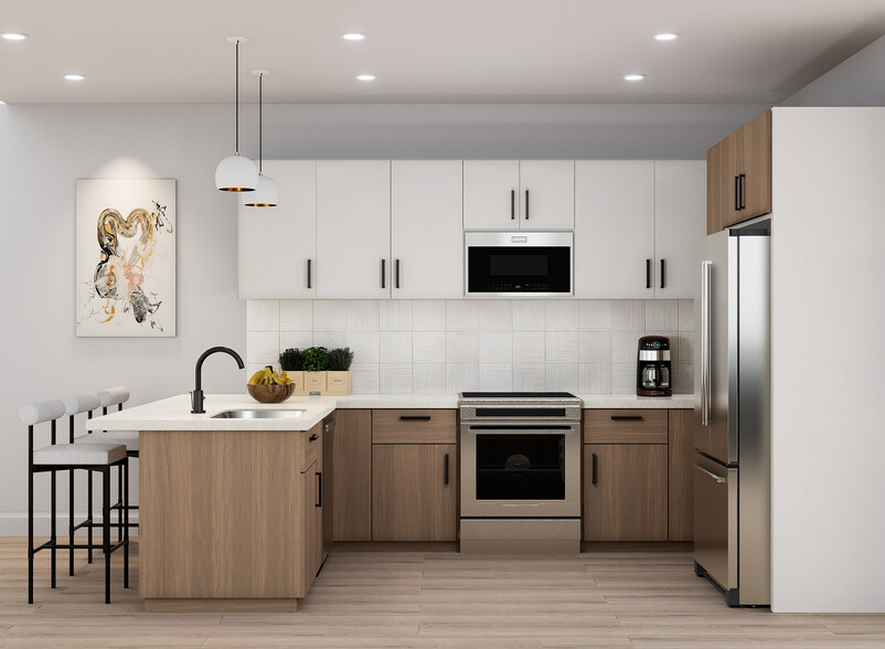 White Cabinet Scheme - L-Shaped Kitchen - St Mary's & Elmira Flats