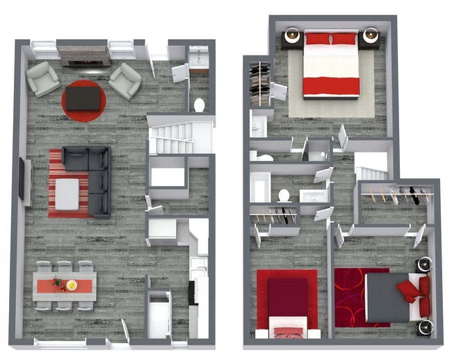 SRT 3x2.5 - 3D - 1. Floor - Image.jpg - Sunray Townhomes