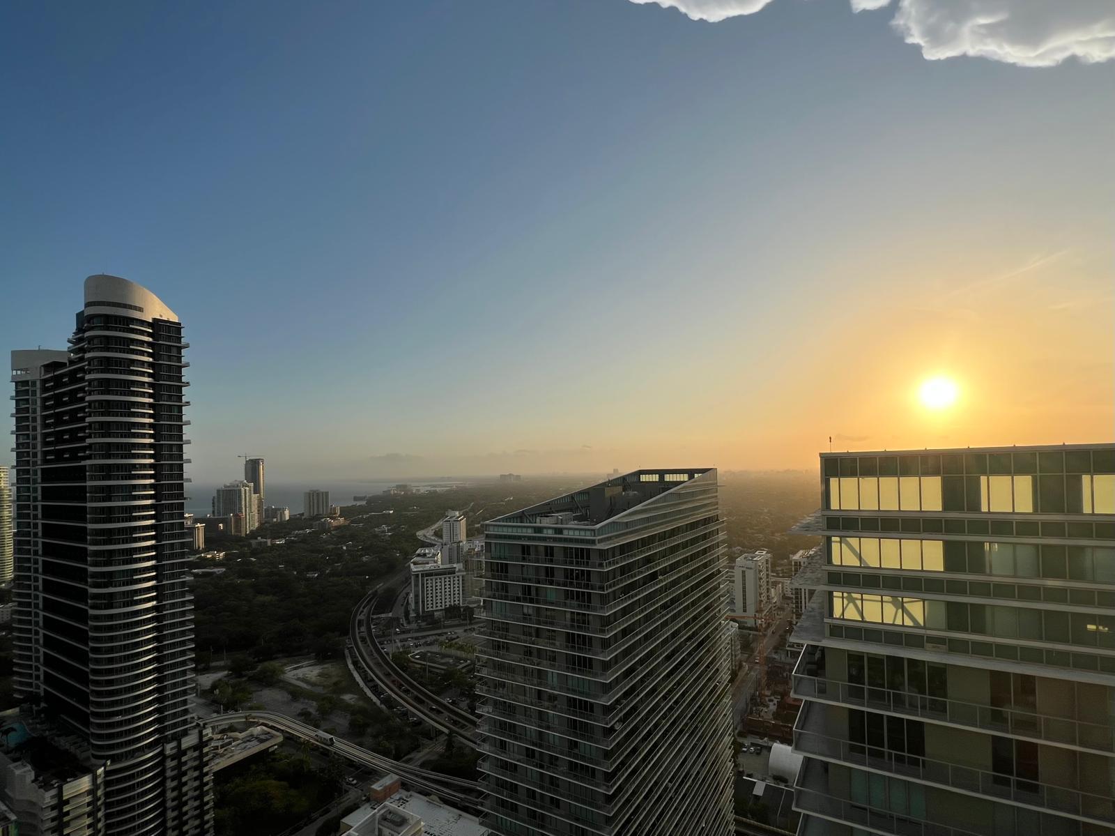 Sunset view from unit balcony - 1100 S Miami Ave