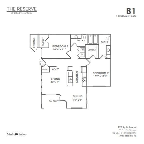 Floorplan - The Reserve at Gilbert Towne Centre