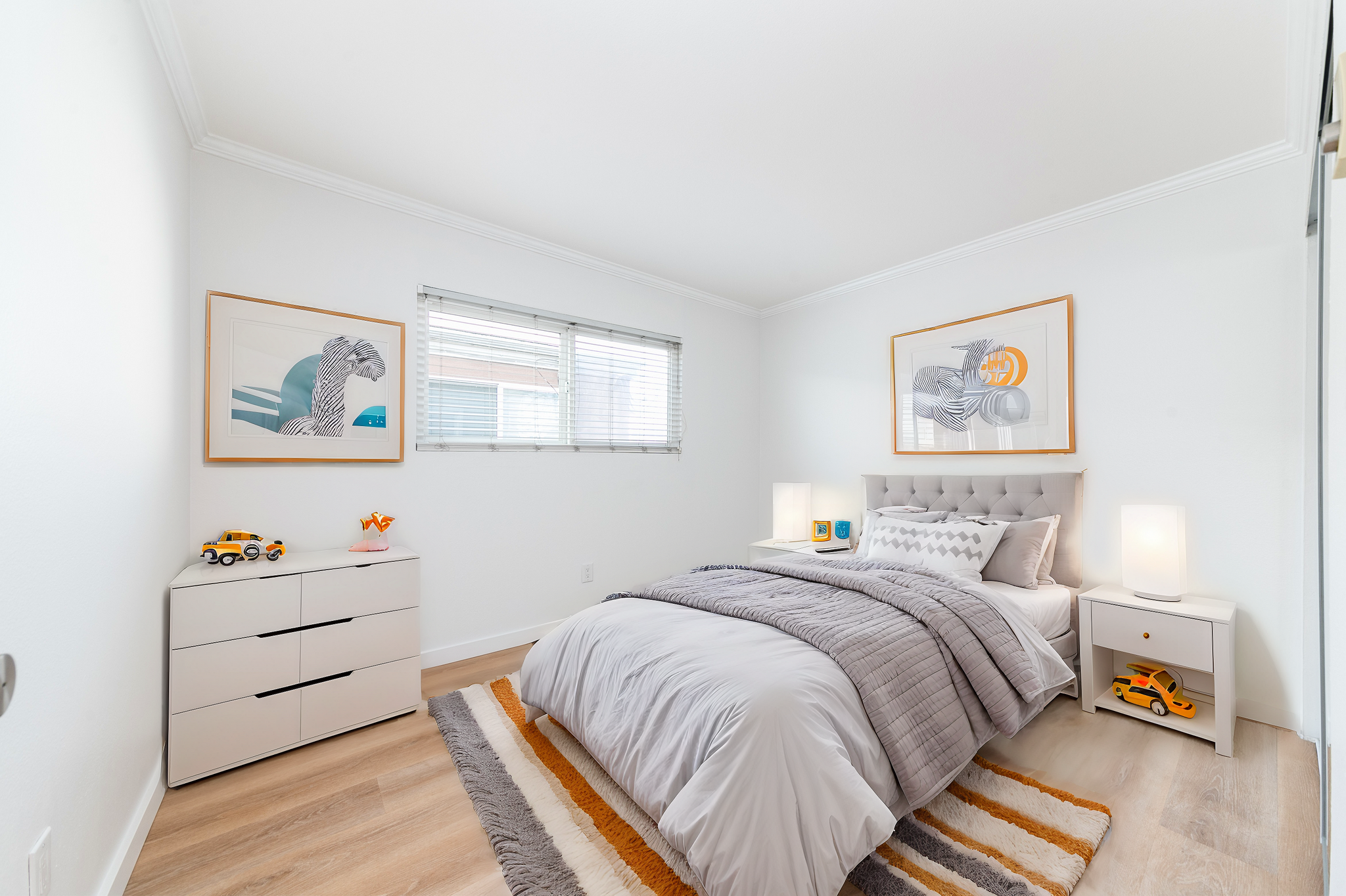 Virtually staged first bedroom - 1215 Beryl St