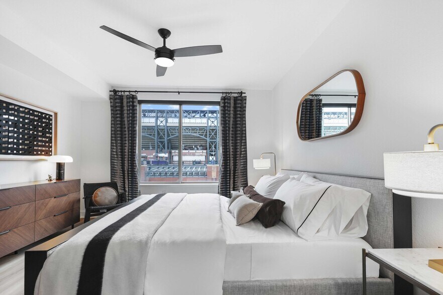 Upgraded interiors with modern lighting and ceiling fan - The Battery on Blake Street