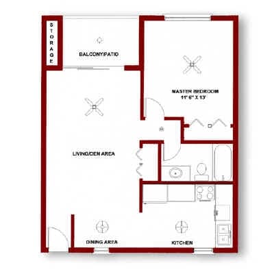 1 Bed - Hillmark Apartments
