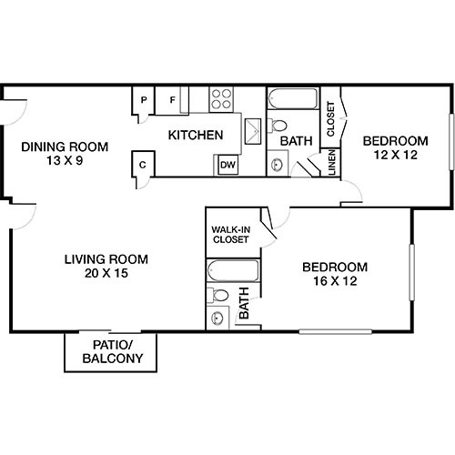 Floorplan - Royal Crest Warwick Apartment Homes