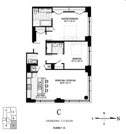 2BR/2.5BA - The Residences at Quorum Center