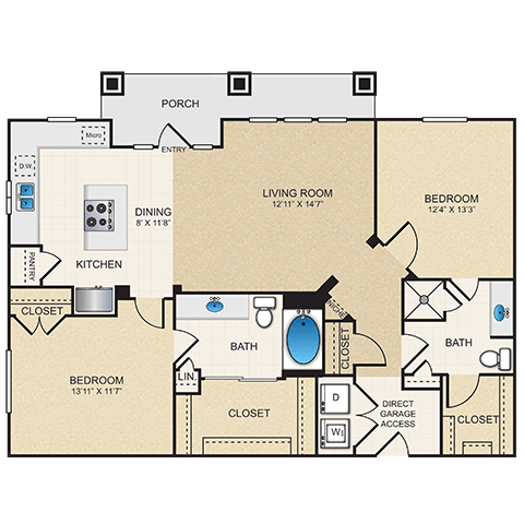 Floorplan - Cypress at Lewisville Apartment Homes