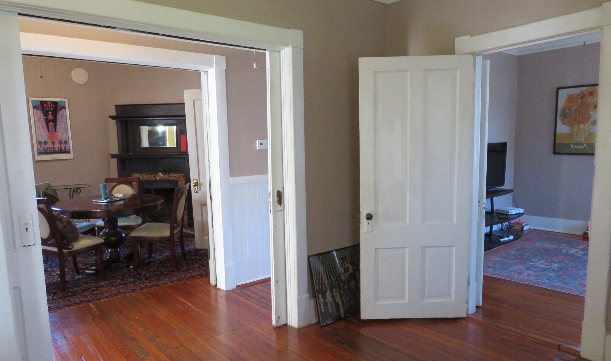 Occupied Front Parlor/Living - View into Front Bedroom & Back Parlor/Dining Room - 1217 Java Pl