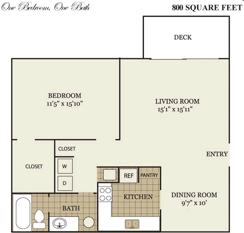 1BR/1BA - The Madison Apartments and Townhomes