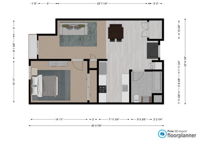 Floor plan 10 - 683 sq feet - The Artisan