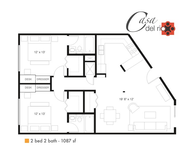 Floorplan - Casa Del Rio Apartments