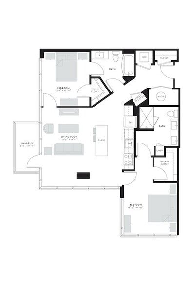 The Page 2E w:Balcony 640x480 - Three Light Luxury Apartments