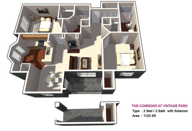 2 BED / 2 BATH with Solarium - The Commons at Vintage Park