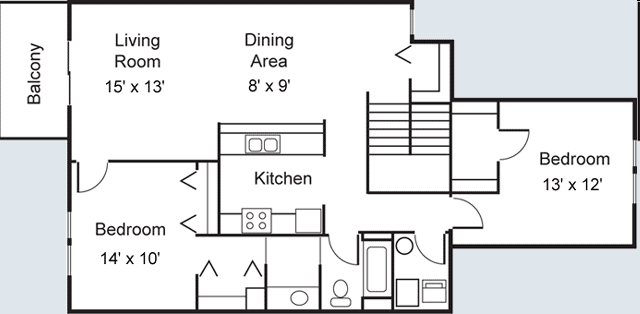 2BR/1BA - Lake Terrace Apartments