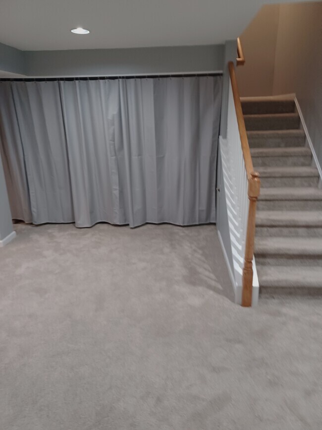 Large, finished basement (washer/dryer & utilities hidden behind curtain) - 116 E Moreland Ave