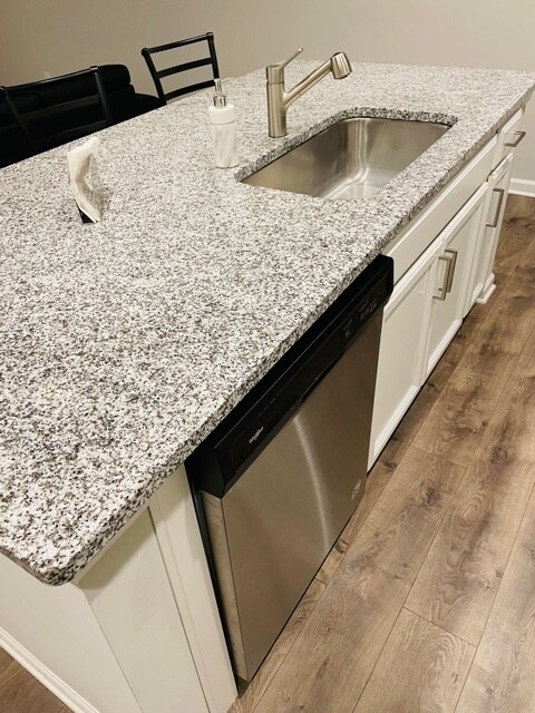 Kitchen island is equipped with a large sink, sprayer faucet and dishwasher - 6126 Centennial Run