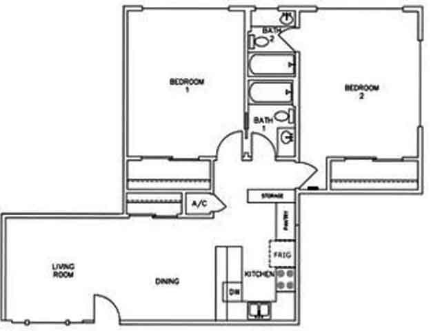 2BR/2BA - Enfield Court Apartments