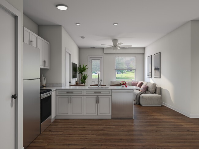 3BR, 2BA 2nd fl.- 1,110SF - Kitchen - Bishop Pond Apartments