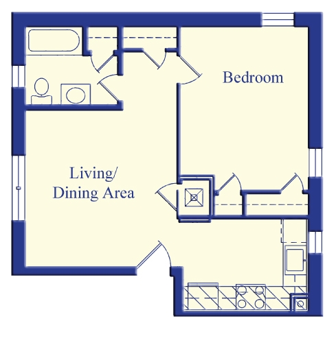 1BR/1BA - Portside Apartments