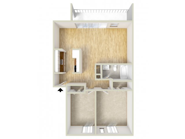 Two bedroom floor plan - Lake Club Apartments