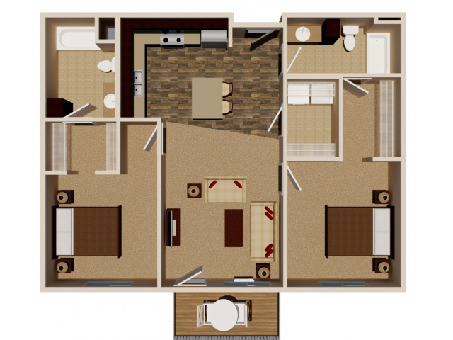 Floorplan - Rivers Bend Apartment Homes