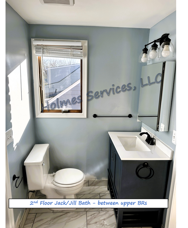 Upper bath - new tile flooring, vanity, medicine cabinet & lighting! - 619 S Gainsborough Ave