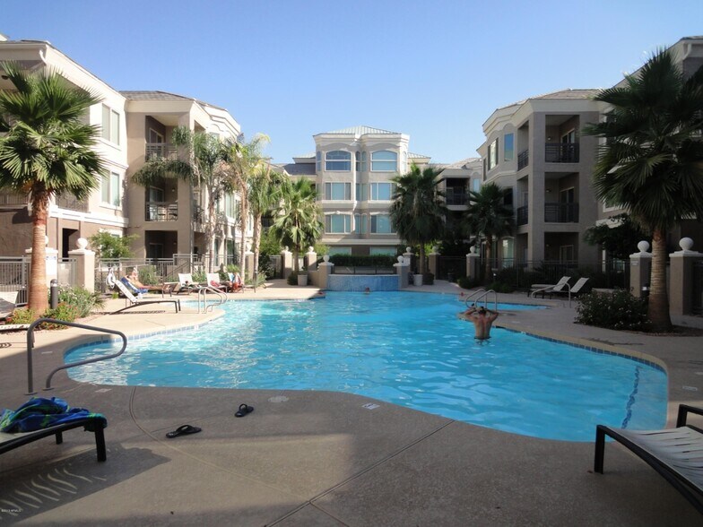Pool and Hot Tub (above waterfall) - 435 W Rio Salado Pky