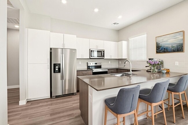 The Flats - Unit 2A Kitchen Staged - The Flats at Jasper