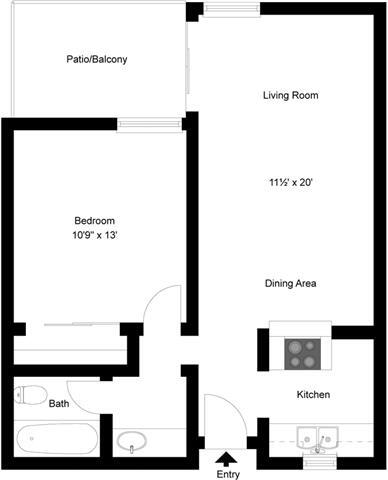 Floorplan - Los Arbolitos Oxnard Apartments