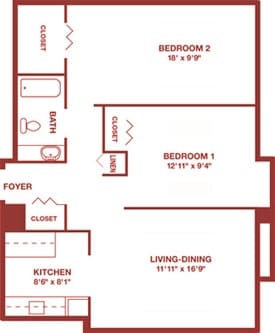 2BR/1BA - Tysons Towers