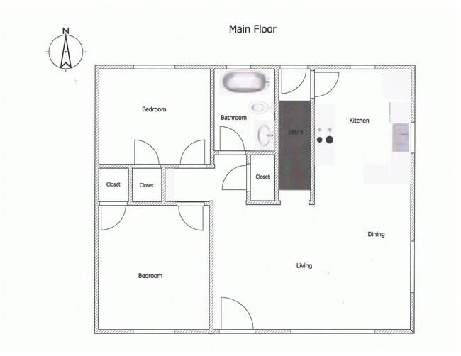 Main floor layout - 5310 -5314 NE 25th Ave.