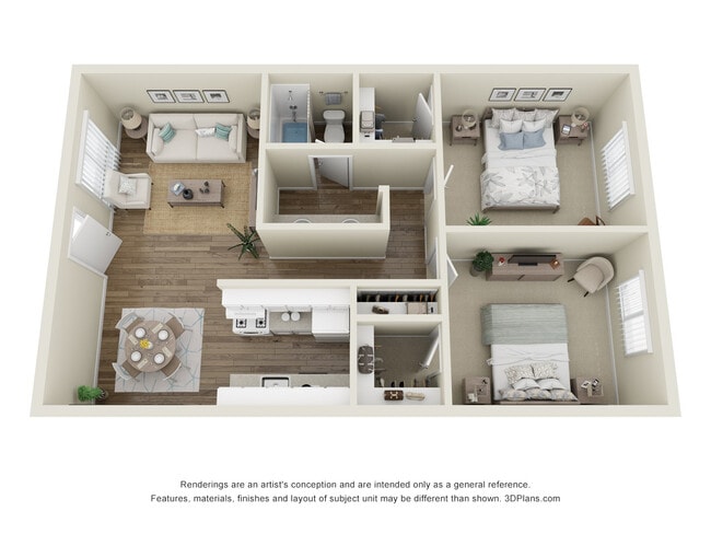 2 Bedroom Floor Plan - Summit Ridge