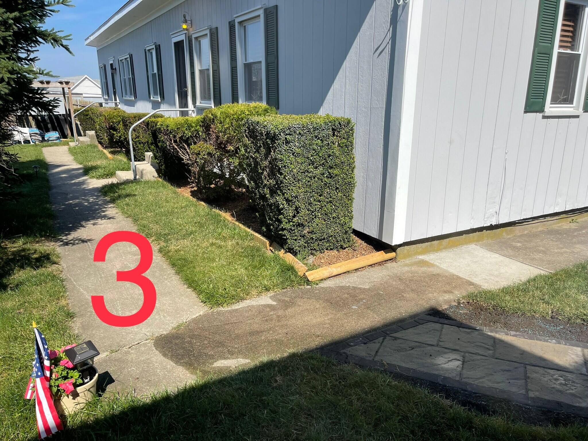 3. Go to concrete walk to the left. - 38B Warren Ave