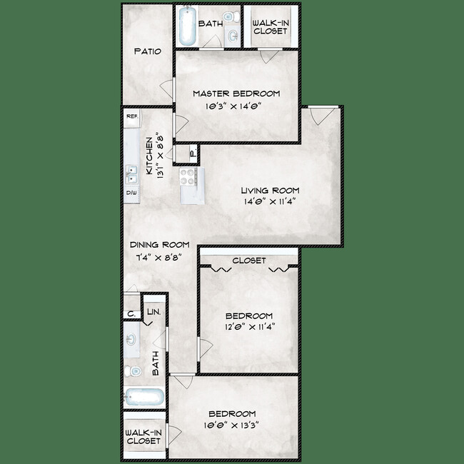 Floorplan - Birchwood Apartments