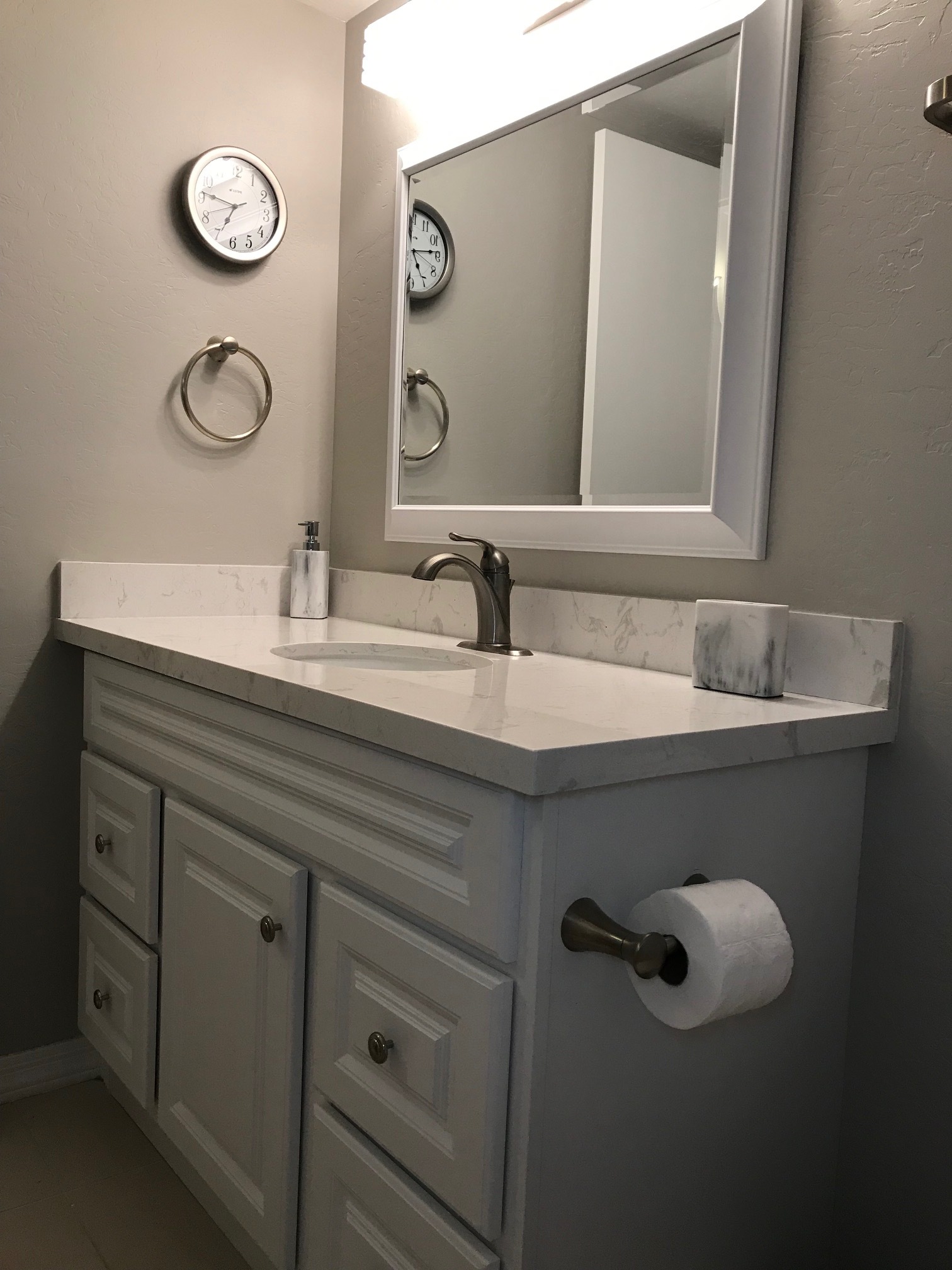 Bathroom vanity is large for a condo - 7350 N Pima Rd