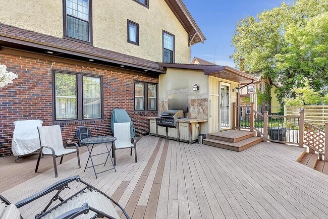 Back composite patio and built in gas grill - 615 N Lawe St