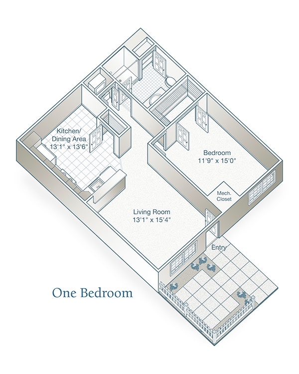 1BR/1BA - Berry Patch Apartments