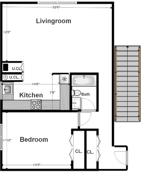 1BR/1BA - Franciszka Gardens