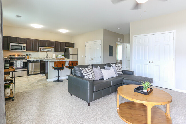 2BR, 1BA - Living Room - Ash Park Apartments