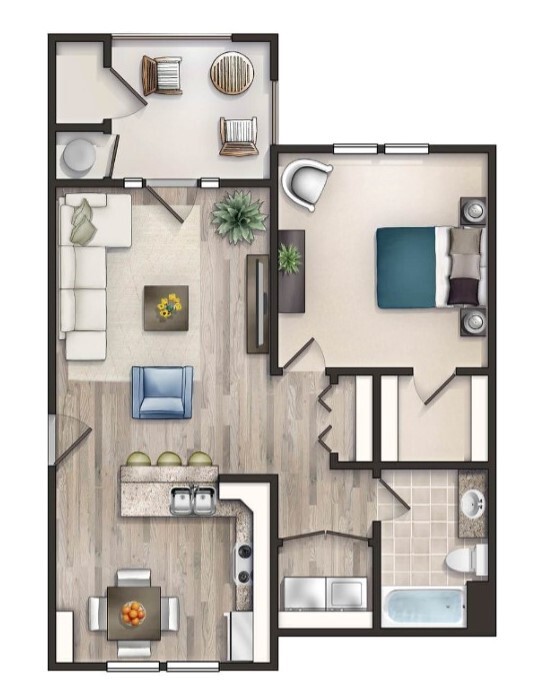 Floorplan - The Park at Three Oaks Apartments