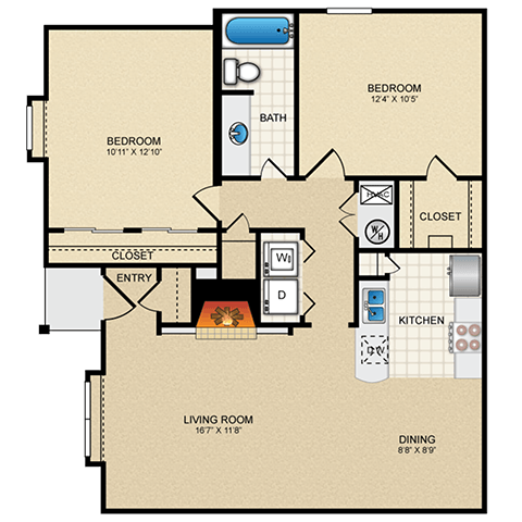 Floorplan - Waterford Place Apartments & Townhomes