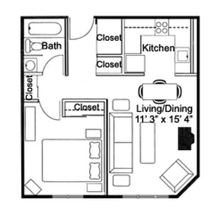 1BR/1BA - Jackson Park Apartments
