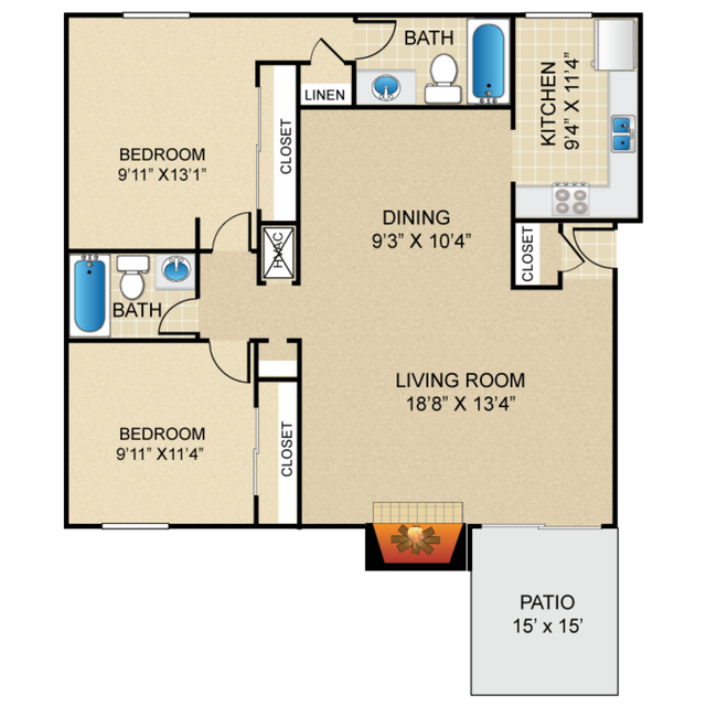 Floorplan - Fiesta Square Apartments & Townhomes