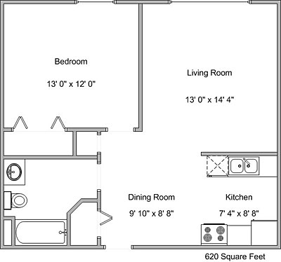 1BR/1BA - Cambridge