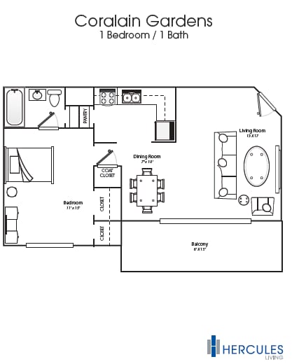 Floorplan - Coralain Gardens Apts