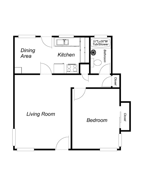 1BR/1BA - Pinewood Garden Apartments