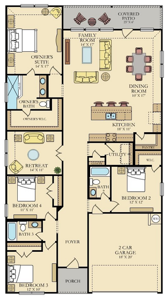 Layout of Home w/furniture - 5443 Jasmine Spur