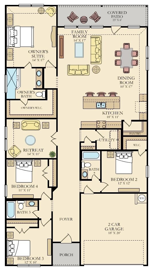 Layout of Home w/furniture - 5443 Jasmine Spur