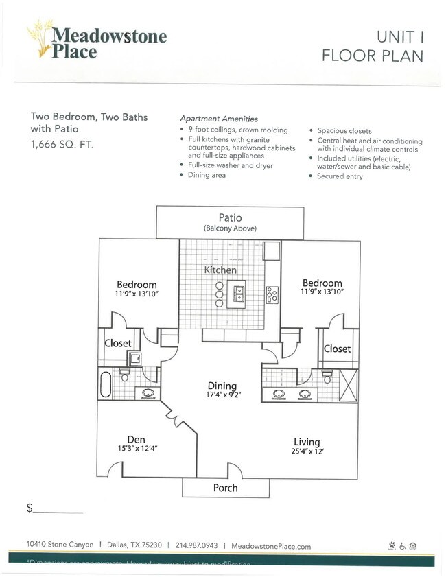 Floorplan - Meadowstone Place Senior Living