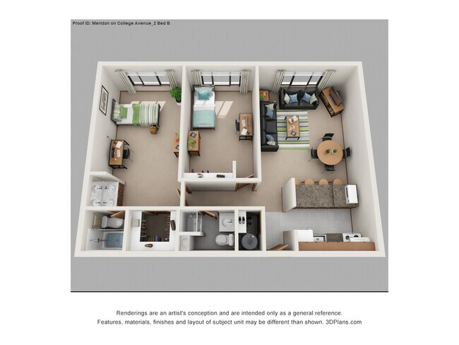 Meridan on College Avenue_2 Bed B (2) - Meridian on College Avenue