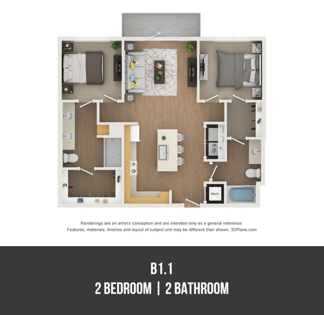 Floorplan - Hillside Flats - Income Restricted